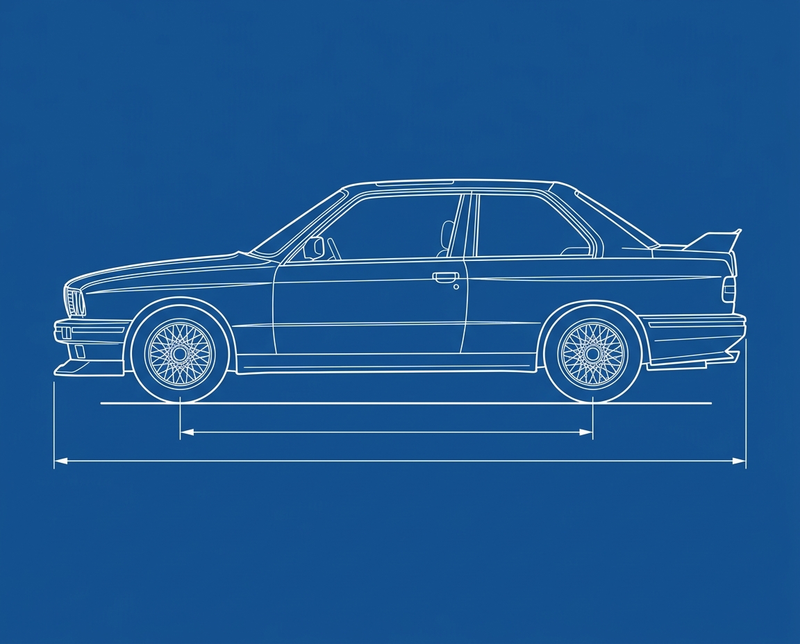 1988 BMW M3, drawn